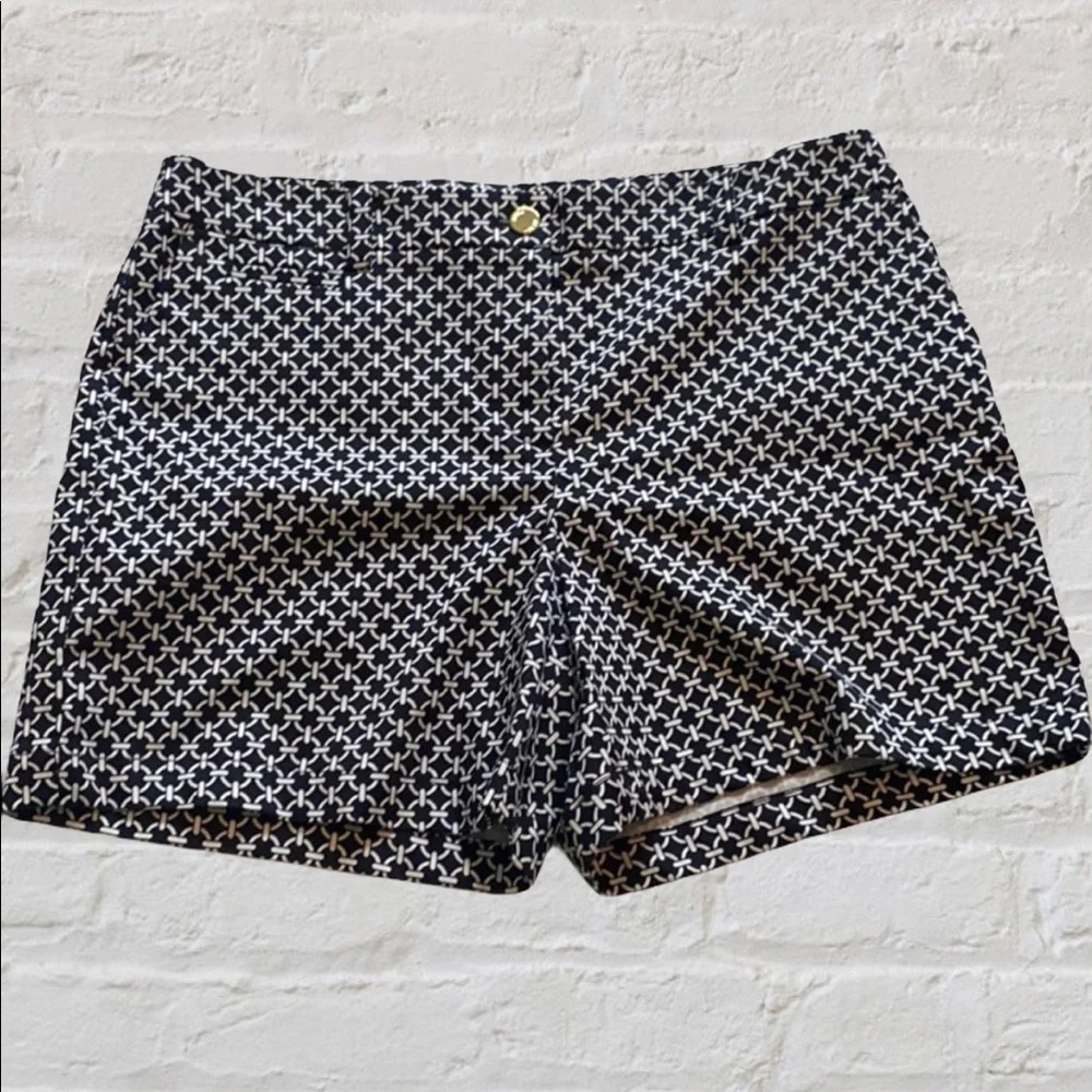 Anne Klein Navy Blue Pattern Shorts 10 Women’s